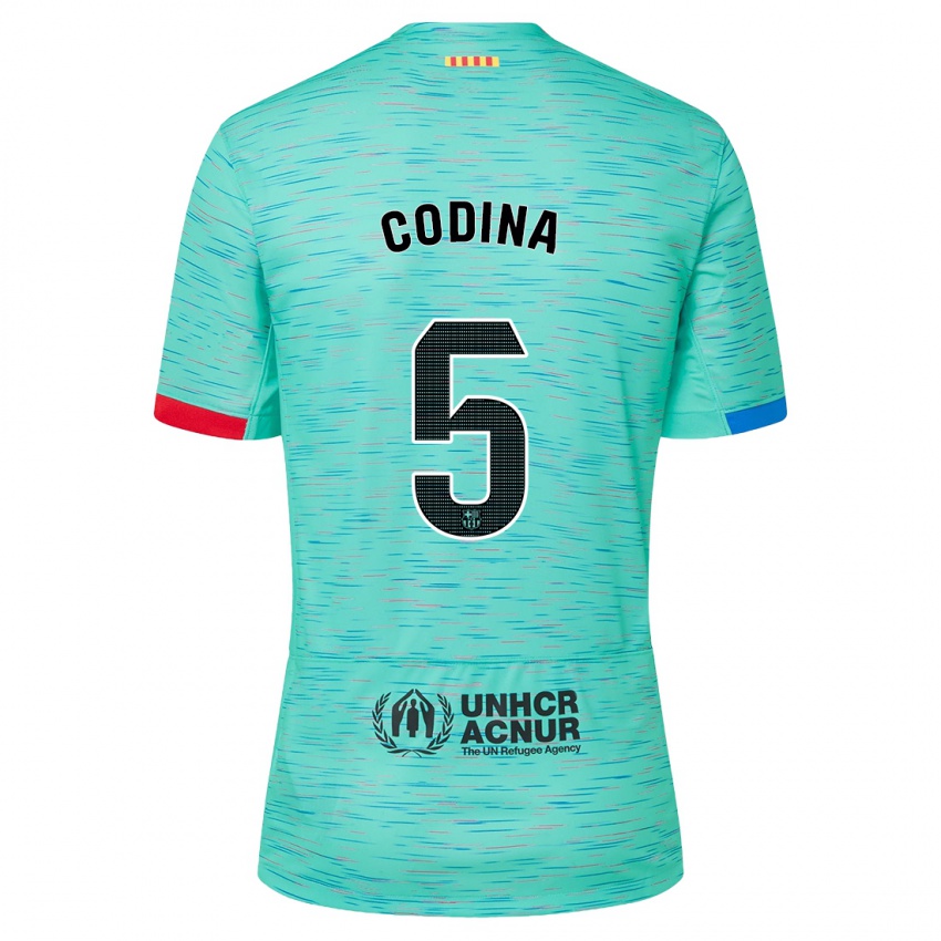 Mann Laia Codina #5 Lys Aqua Tredje Sett Drakt Trøye 2023/24 Skjorter T-Skjorte