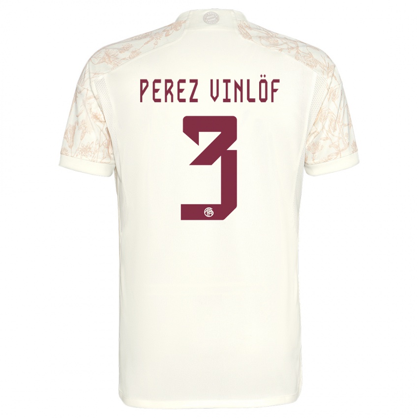 Mann Matteo Perez Vinlöf #3 Off White Tredje Sett Drakt Trøye 2023/24 Skjorter T-Skjorte