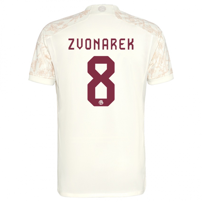 Mann Lovro Zvonarek #8 Off White Tredje Sett Drakt Trøye 2023/24 Skjorter T-Skjorte