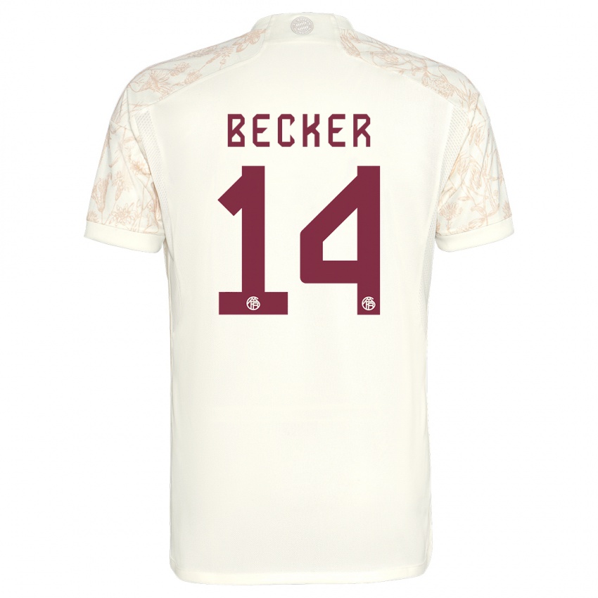 Mann Lennard Becker #14 Off White Tredje Sett Drakt Trøye 2023/24 Skjorter T-Skjorte