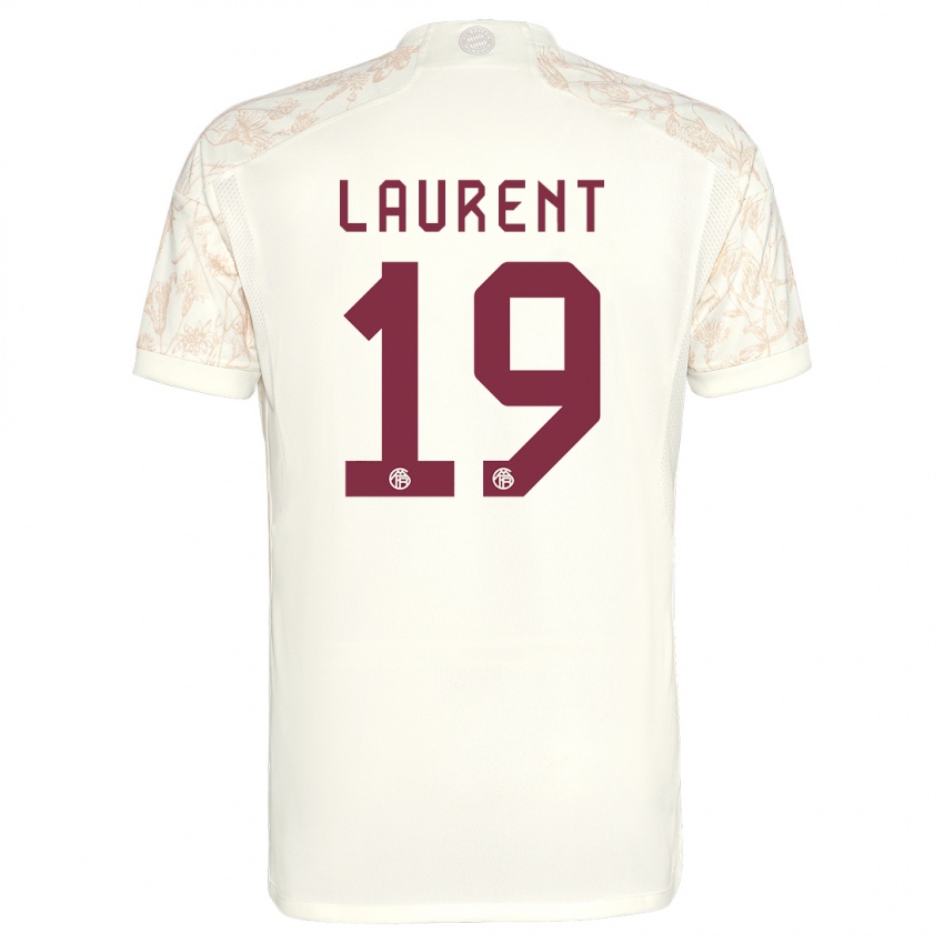 Mann Emelyne Laurent #19 Off White Tredje Sett Drakt Trøye 2023/24 Skjorter T-Skjorte