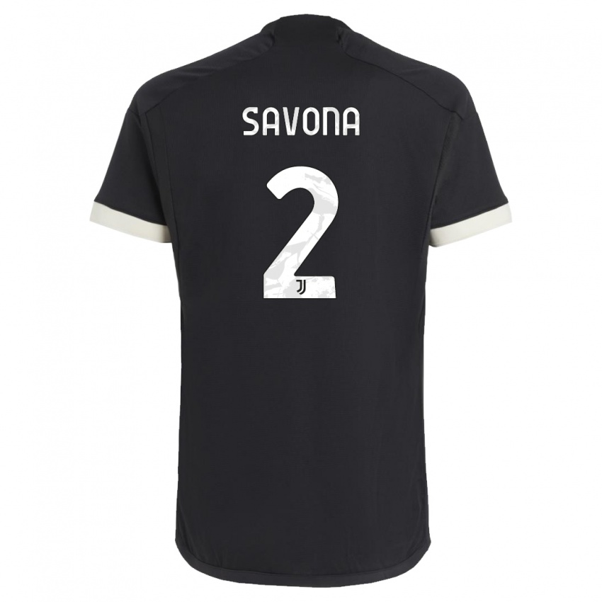 Mann Nicolo Savona #2 Svart Tredje Sett Drakt Trøye 2023/24 Skjorter T-Skjorte