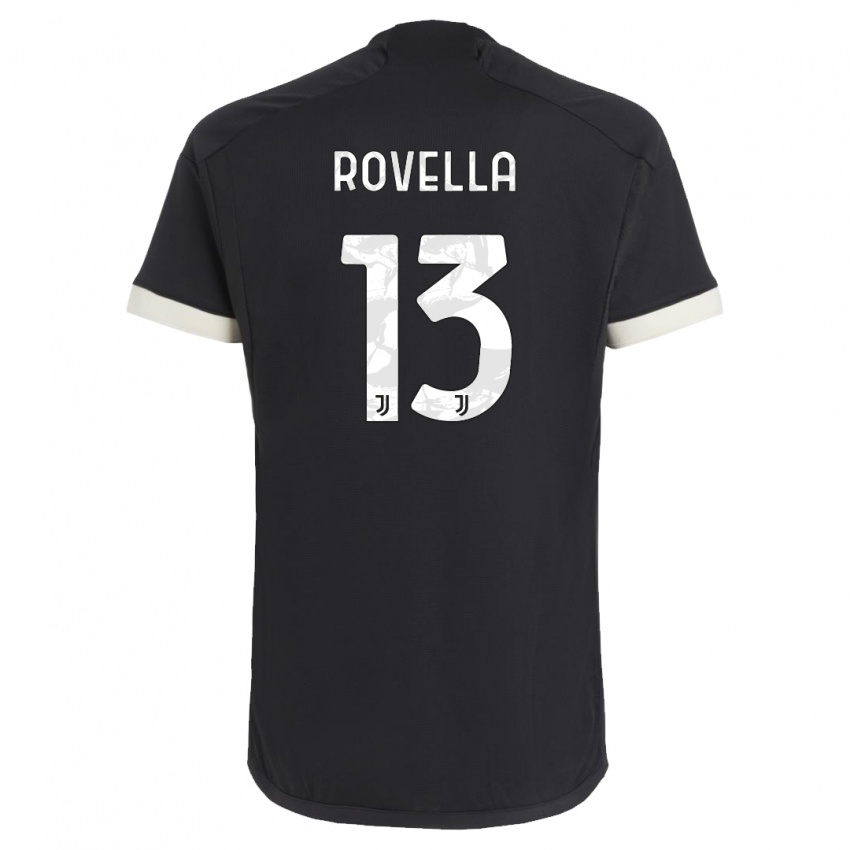 Mann Nicolo Rovella #13 Svart Tredje Sett Drakt Trøye 2023/24 Skjorter T-Skjorte