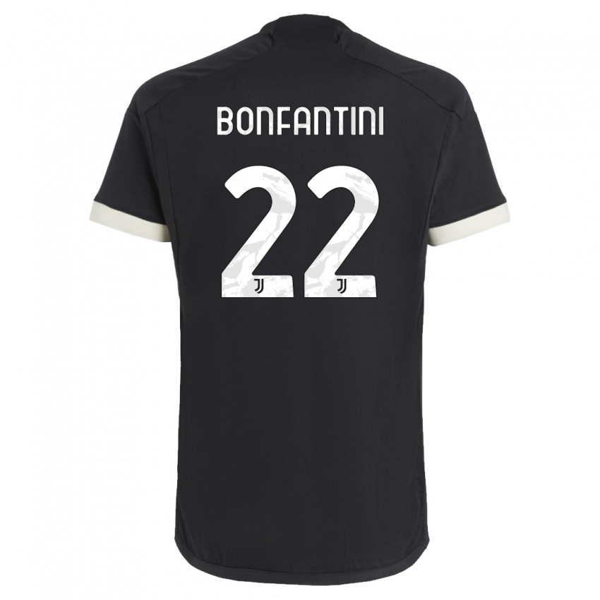 Mann Agnese Bonfantini #22 Svart Tredje Sett Drakt Trøye 2023/24 Skjorter T-Skjorte