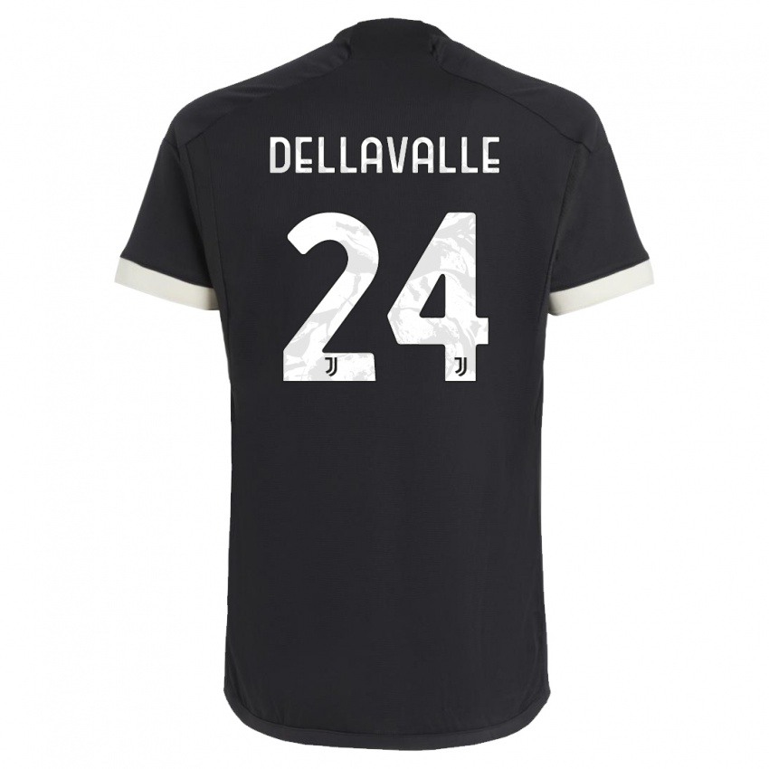 Mann Lorenzo Dellavalle #24 Svart Tredje Sett Drakt Trøye 2023/24 Skjorter T-Skjorte