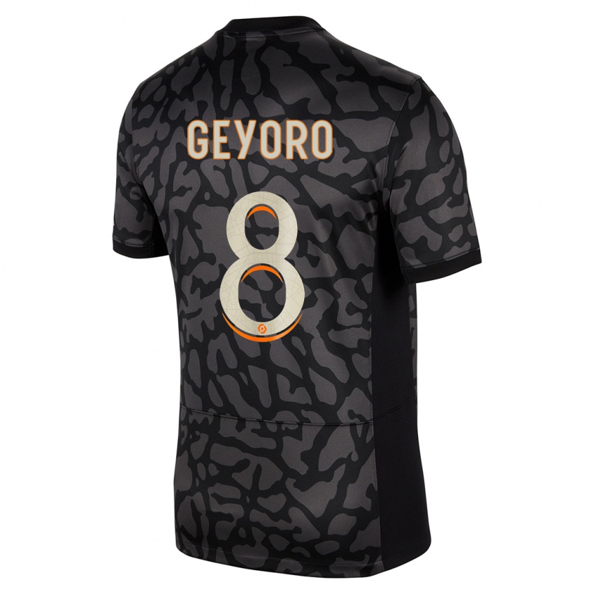 Mann Grace Geyoro #8 Svart Tredje Sett Drakt Trøye 2023/24 Skjorter T-Skjorte