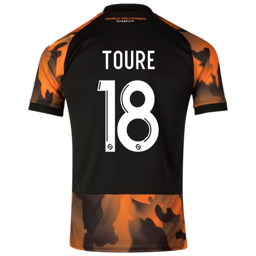 Mann Isaak Toure #18 Svart Oransje Tredje Sett Drakt Trøye 2023/24 Skjorter T-Skjorte