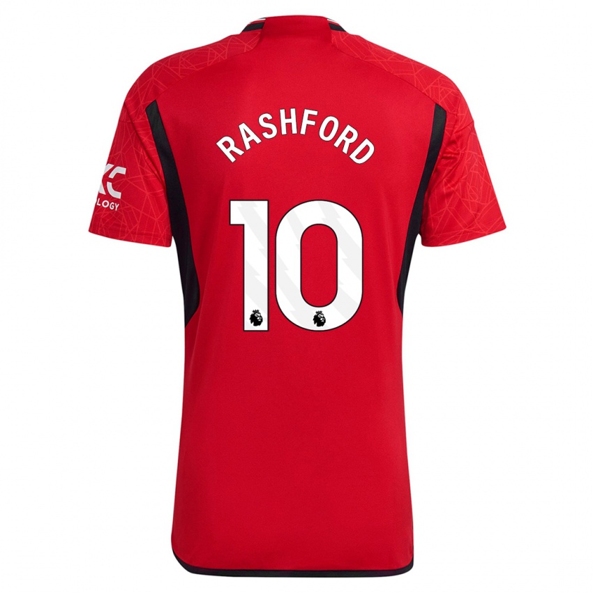 Dame Marcus Rashford #10 Rød Hjemmetrøye Drakt Trøye 2023/24 Skjorter T-Skjorte