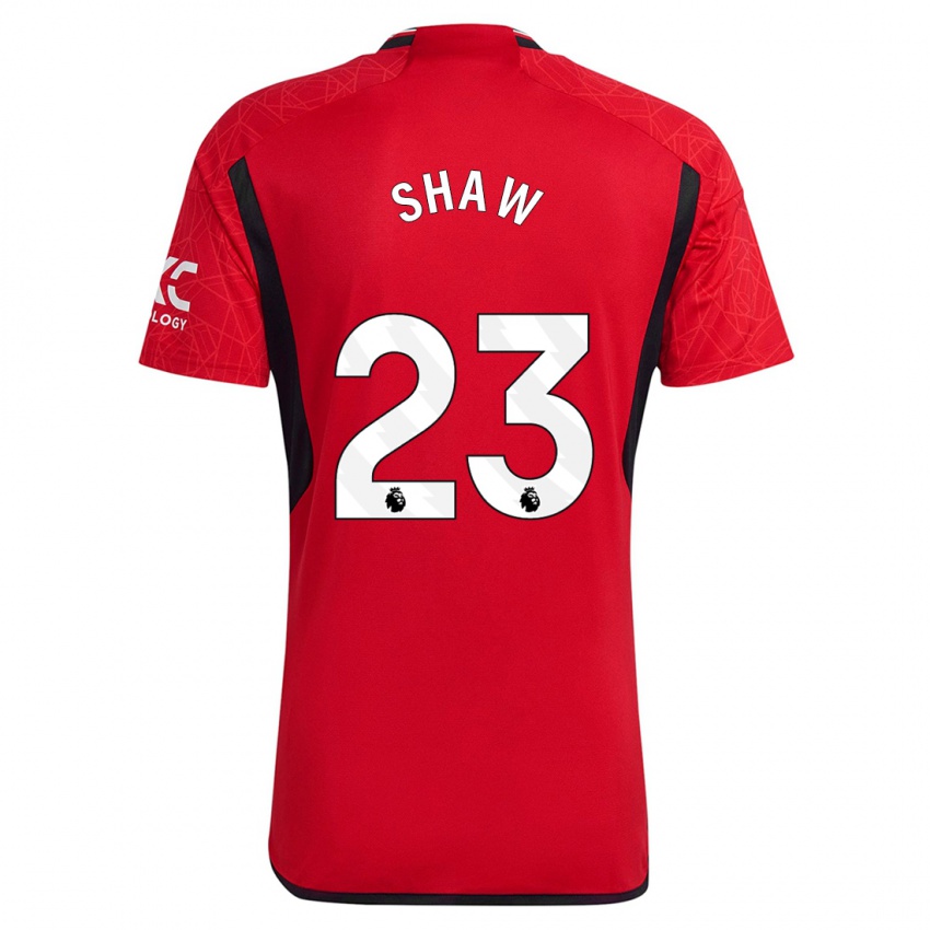 Dame Luke Shaw #23 Rød Hjemmetrøye Drakt Trøye 2023/24 Skjorter T-Skjorte