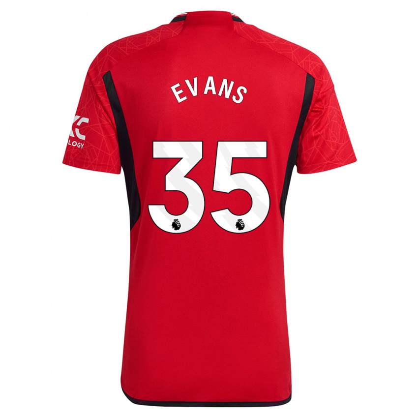 Dame Jonny Evans #35 Rød Hjemmetrøye Drakt Trøye 2023/24 Skjorter T-Skjorte