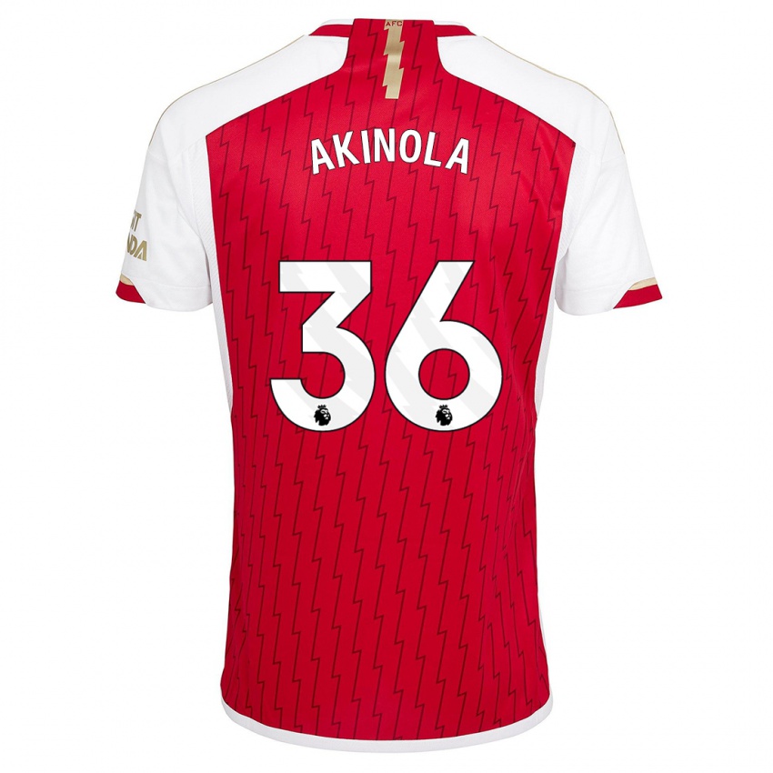 Dame Tim Akinola #36 Rød Hjemmetrøye Drakt Trøye 2023/24 Skjorter T-Skjorte