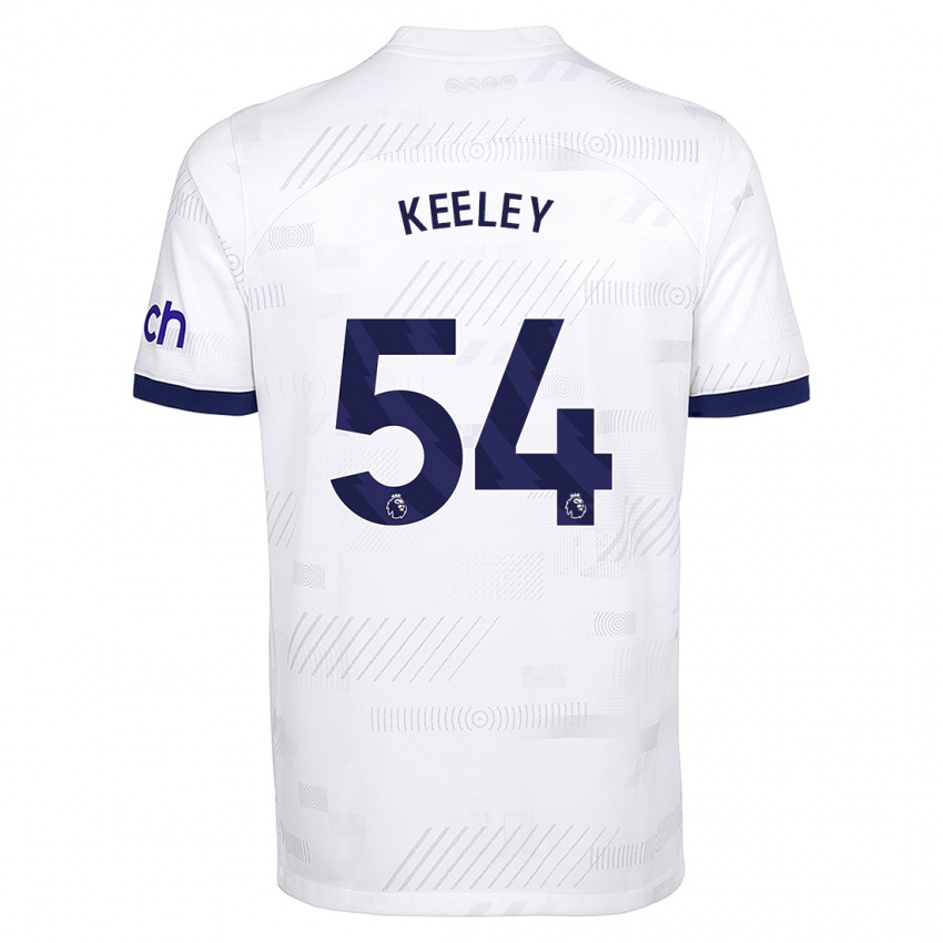 Dame Josh Keeley #54 Hvit Hjemmetrøye Drakt Trøye 2023/24 Skjorter T-Skjorte