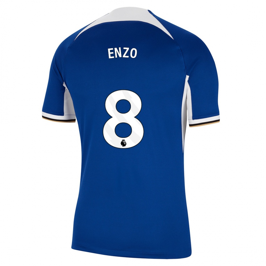 Dame Enzo Fernandez #8 Blå Hjemmetrøye Drakt Trøye 2023/24 Skjorter T-Skjorte