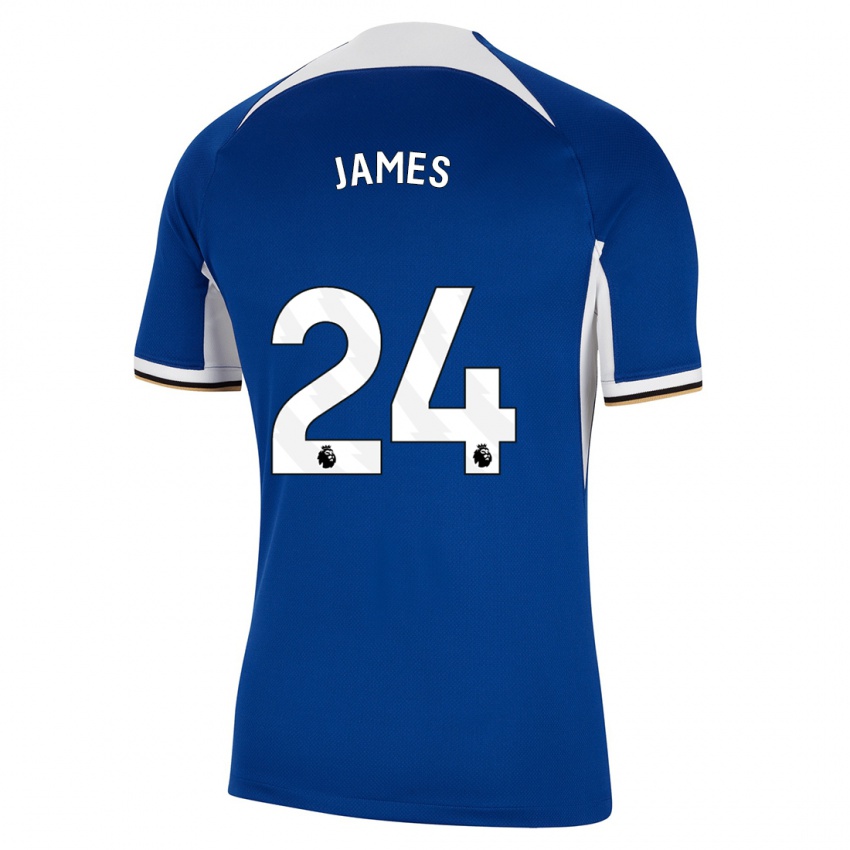 Dame Reece James #24 Blå Hjemmetrøye Drakt Trøye 2023/24 Skjorter T-Skjorte