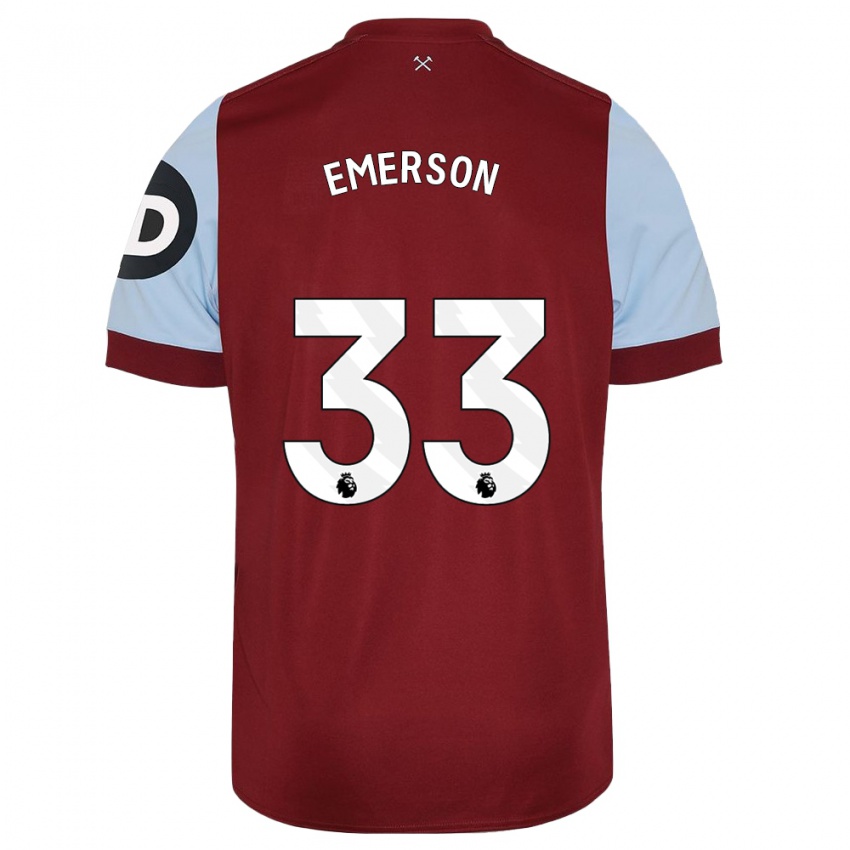 Dame Emerson Palmieri #33 Rødbrun Hjemmetrøye Drakt Trøye 2023/24 Skjorter T-Skjorte