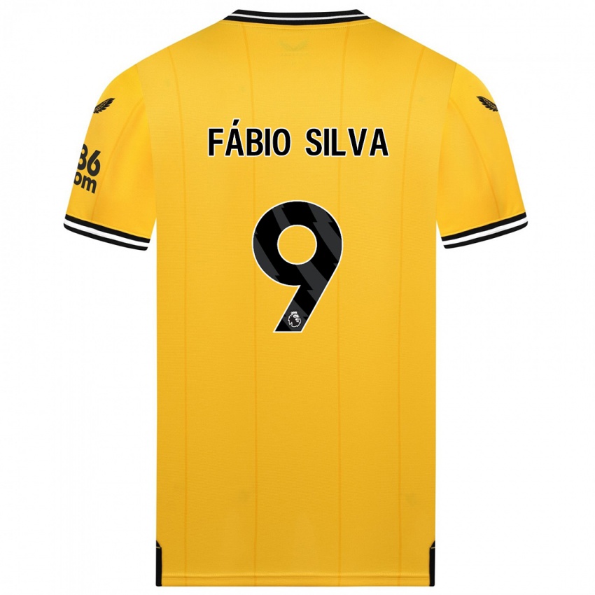 Dame Fábio Silva #9 Gul Hjemmetrøye Drakt Trøye 2023/24 Skjorter T-Skjorte