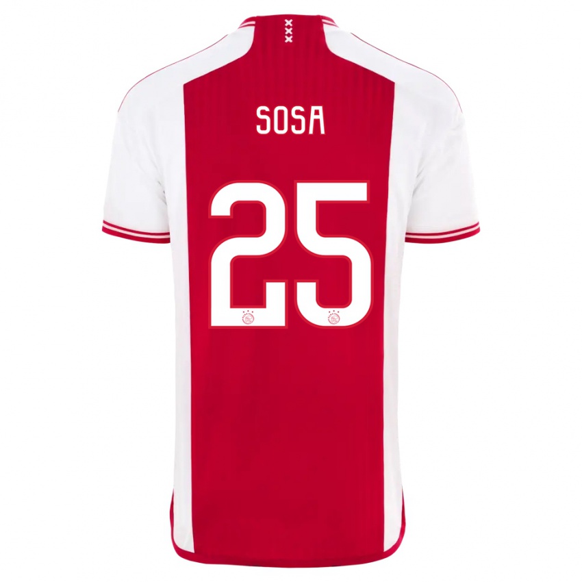 Dame Borna Sosa #25 Rød Hvit Hjemmetrøye Drakt Trøye 2023/24 Skjorter T-Skjorte