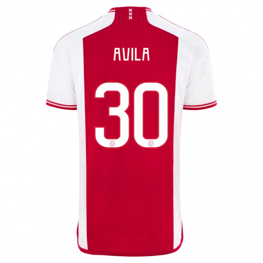 Dame Gastón Ávila #30 Rød Hvit Hjemmetrøye Drakt Trøye 2023/24 Skjorter T-Skjorte
