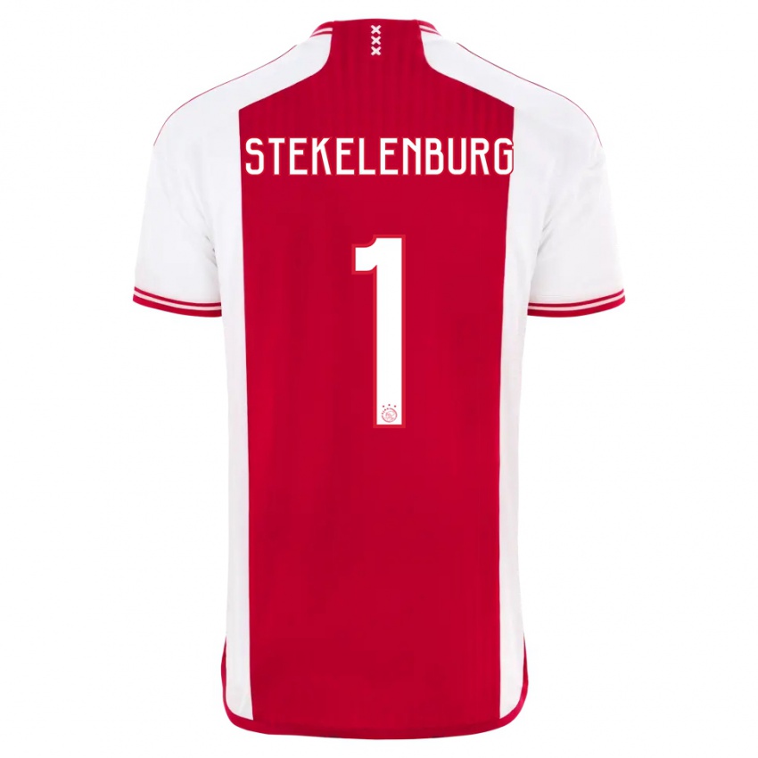 Dame Maarten Stekelenburg #1 Rød Hvit Hjemmetrøye Drakt Trøye 2023/24 Skjorter T-Skjorte