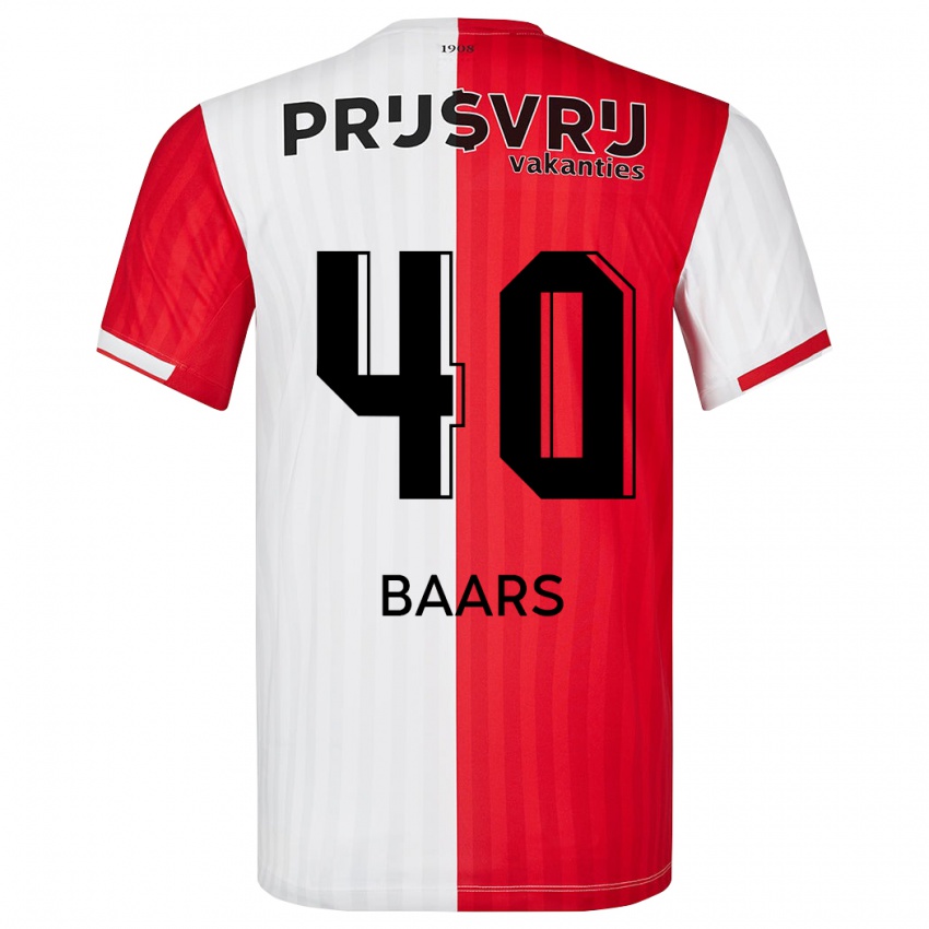 Dame Guus Baars #40 Rød Hvit Hjemmetrøye Drakt Trøye 2023/24 Skjorter T-Skjorte