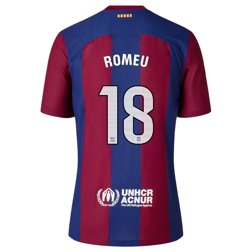 Dame Oriol Romeu #18 Rød Blå Hjemmetrøye Drakt Trøye 2023/24 Skjorter T-Skjorte
