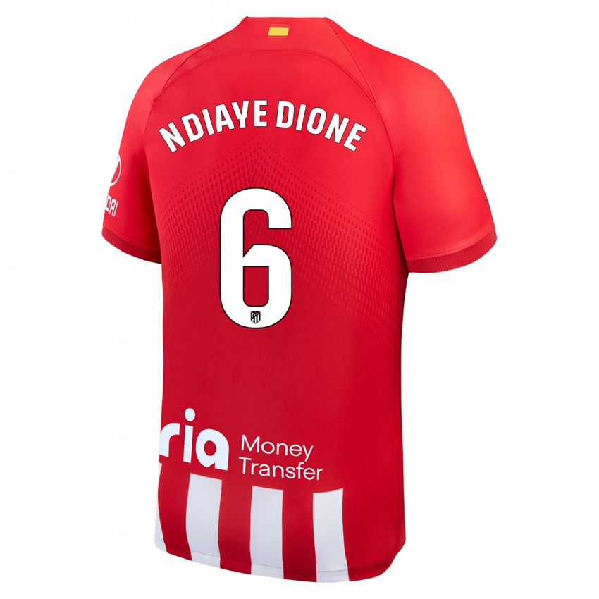 Dame Assane Ndiaye Dione #6 Rød Hvit Hjemmetrøye Drakt Trøye 2023/24 Skjorter T-Skjorte