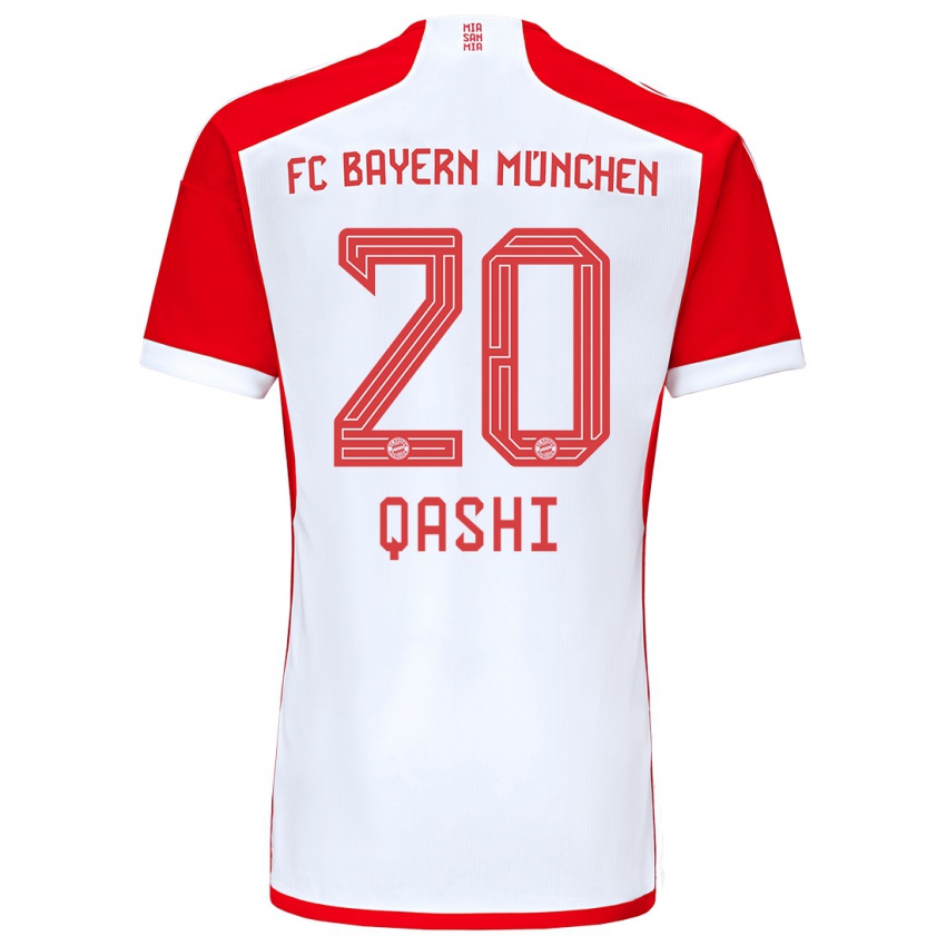 Dame Yousef Qashi #20 Rød Hvit Hjemmetrøye Drakt Trøye 2023/24 Skjorter T-Skjorte