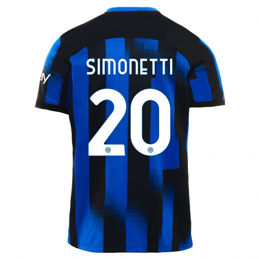 Dame Flaminia Simonetti #20 Svart Blå Hjemmetrøye Drakt Trøye 2023/24 Skjorter T-Skjorte