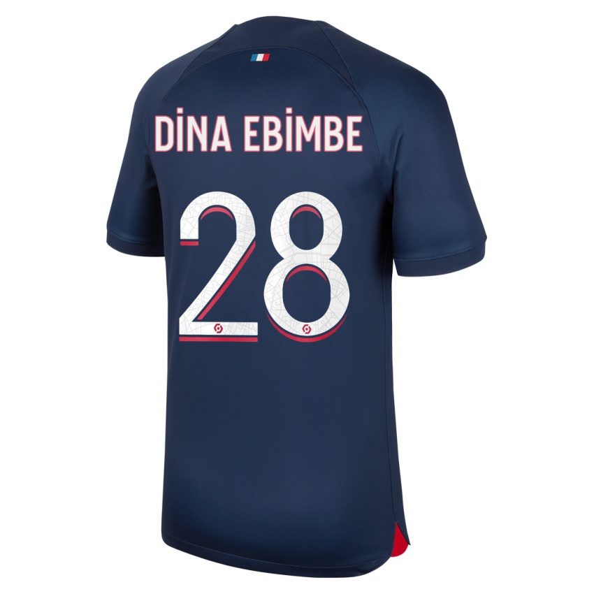 Dame Eric Junior Dina Ebimbe #28 Blå Rød Hjemmetrøye Drakt Trøye 2023/24 Skjorter T-Skjorte