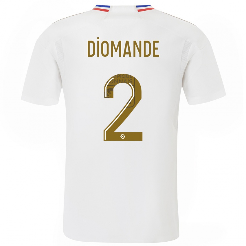 Dame Sinaly Diomande #2 Hvit Hjemmetrøye Drakt Trøye 2023/24 Skjorter T-Skjorte