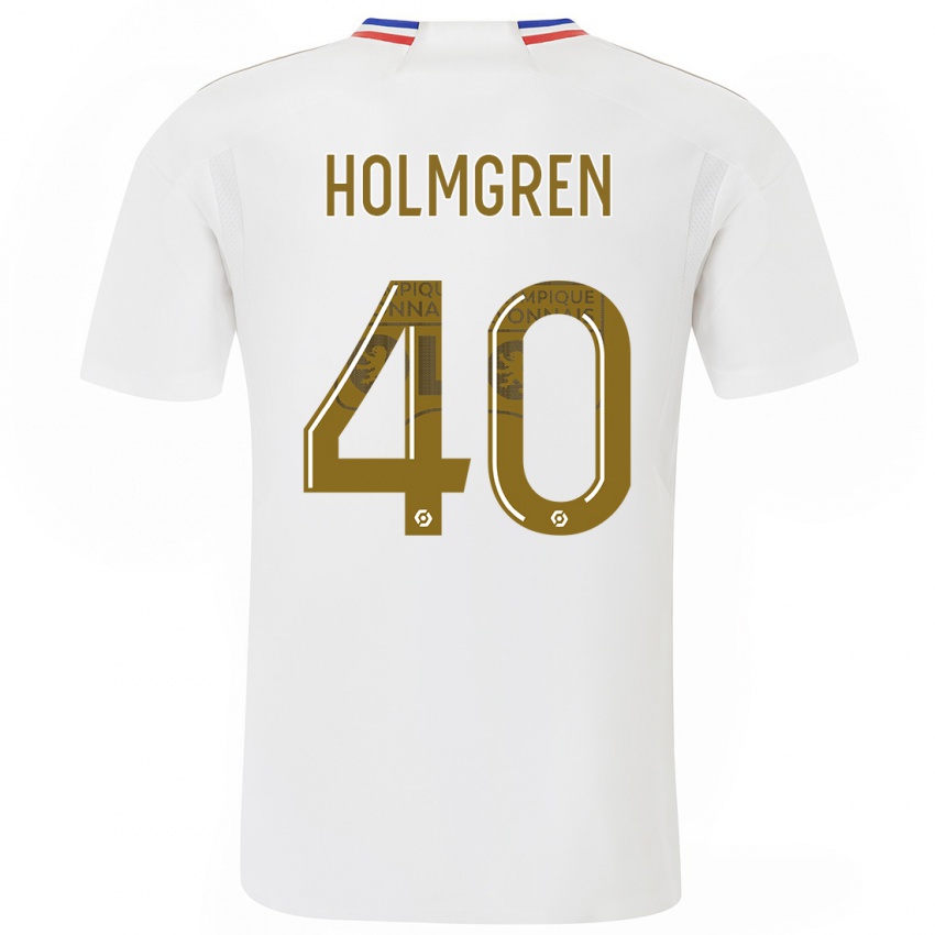 Dame Emma Holmgren #40 Hvit Hjemmetrøye Drakt Trøye 2023/24 Skjorter T-Skjorte