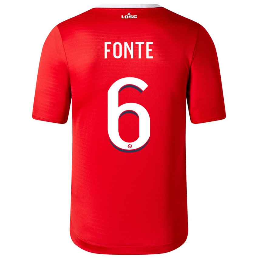 Dame Jose Fonte #6 Rød Hjemmetrøye Drakt Trøye 2023/24 Skjorter T-Skjorte