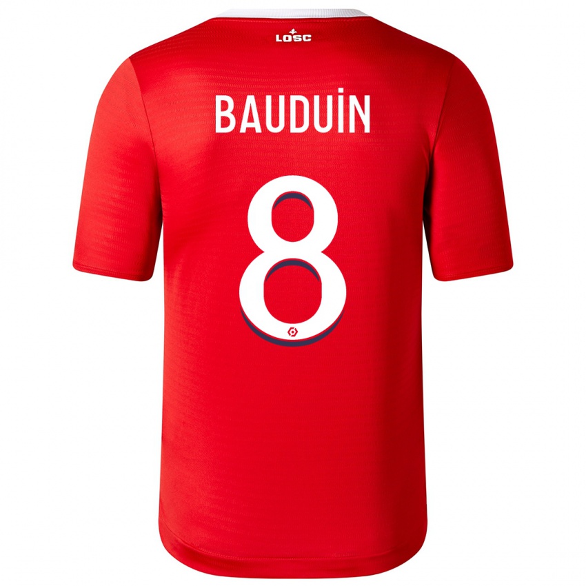 Dame Justine Bauduin #8 Rød Hjemmetrøye Drakt Trøye 2023/24 Skjorter T-Skjorte