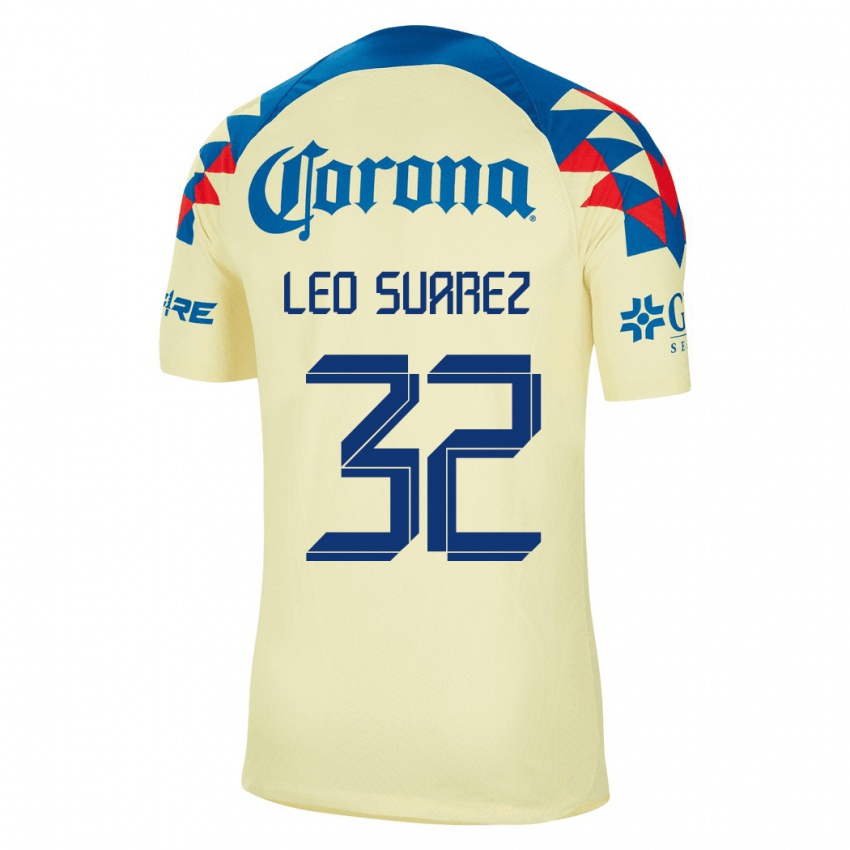 Dame Leo Suarez #32 Gul Hjemmetrøye Drakt Trøye 2023/24 Skjorter T-Skjorte