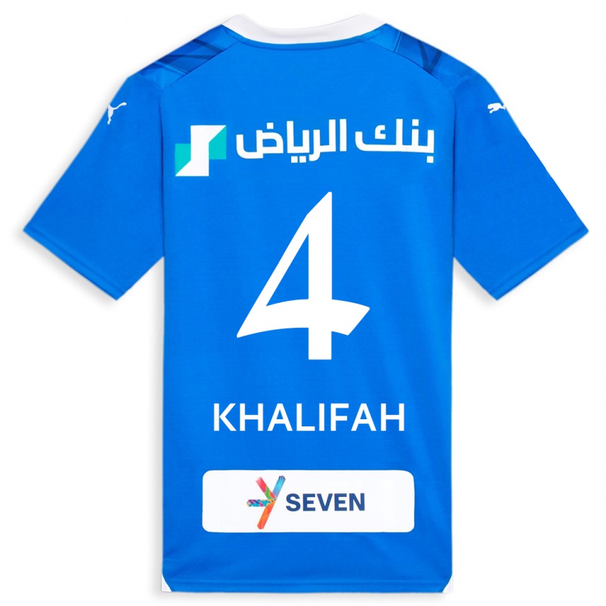 Dame Khalifah Al-Dawsari #4 Blå Hjemmetrøye Drakt Trøye 2023/24 Skjorter T-Skjorte