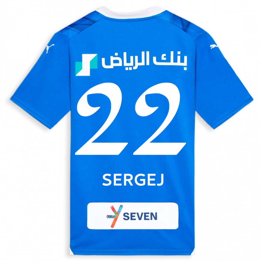 Dame Sergej Milinkovic-Savic #22 Blå Hjemmetrøye Drakt Trøye 2023/24 Skjorter T-Skjorte