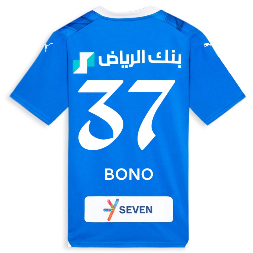 Dame Bono #37 Blå Hjemmetrøye Drakt Trøye 2023/24 Skjorter T-Skjorte