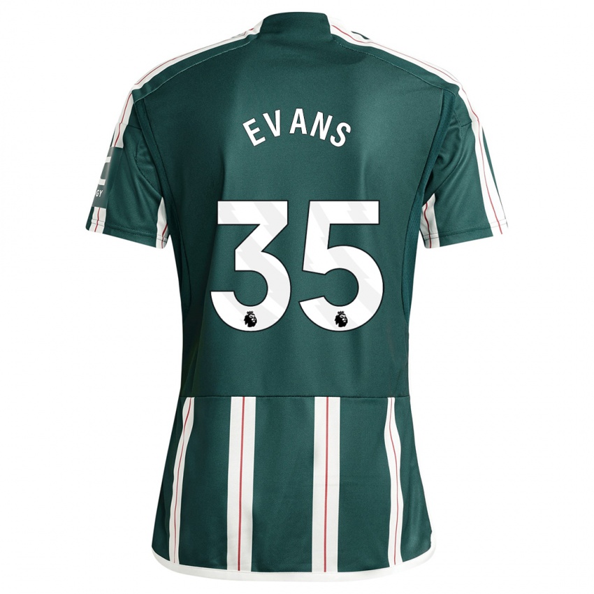 Dame Jonny Evans #35 Mørk Grønn Bortetrøye Drakt Trøye 2023/24 Skjorter T-Skjorte