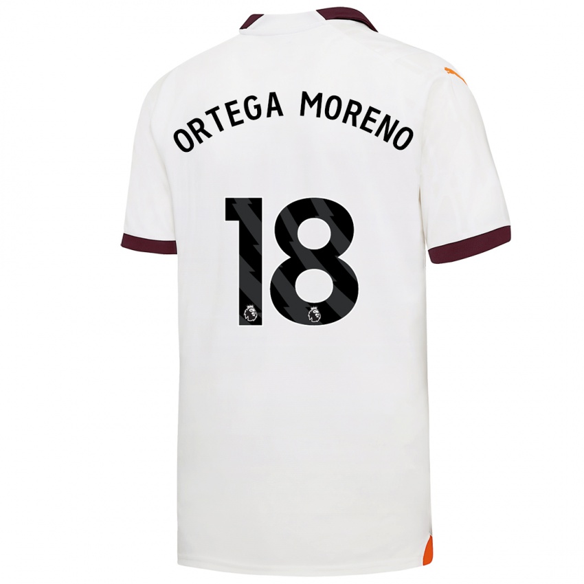 Dame Stefan Ortega Moreno #18 Hvit Bortetrøye Drakt Trøye 2023/24 Skjorter T-Skjorte