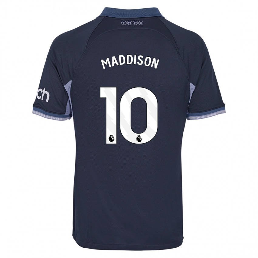 Dame James Maddison #10 Mørke Blå Bortetrøye Drakt Trøye 2023/24 Skjorter T-Skjorte