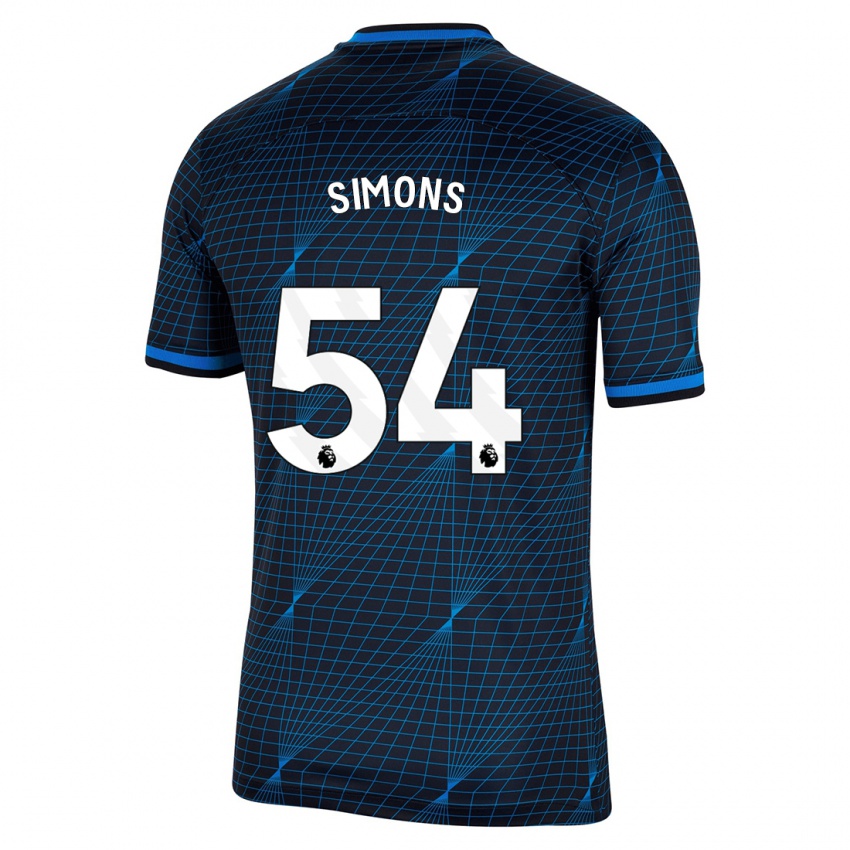 Dame Xavier Simons #54 Mørke Blå Bortetrøye Drakt Trøye 2023/24 Skjorter T-Skjorte