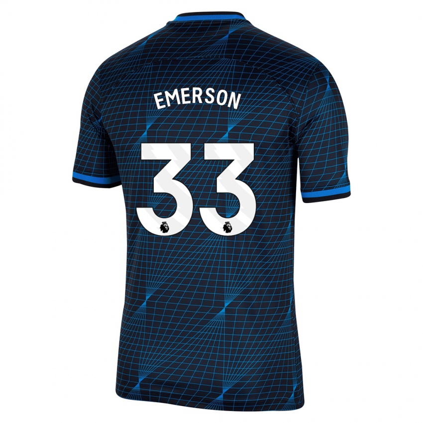 Dame Emerson #33 Mørke Blå Bortetrøye Drakt Trøye 2023/24 Skjorter T-Skjorte