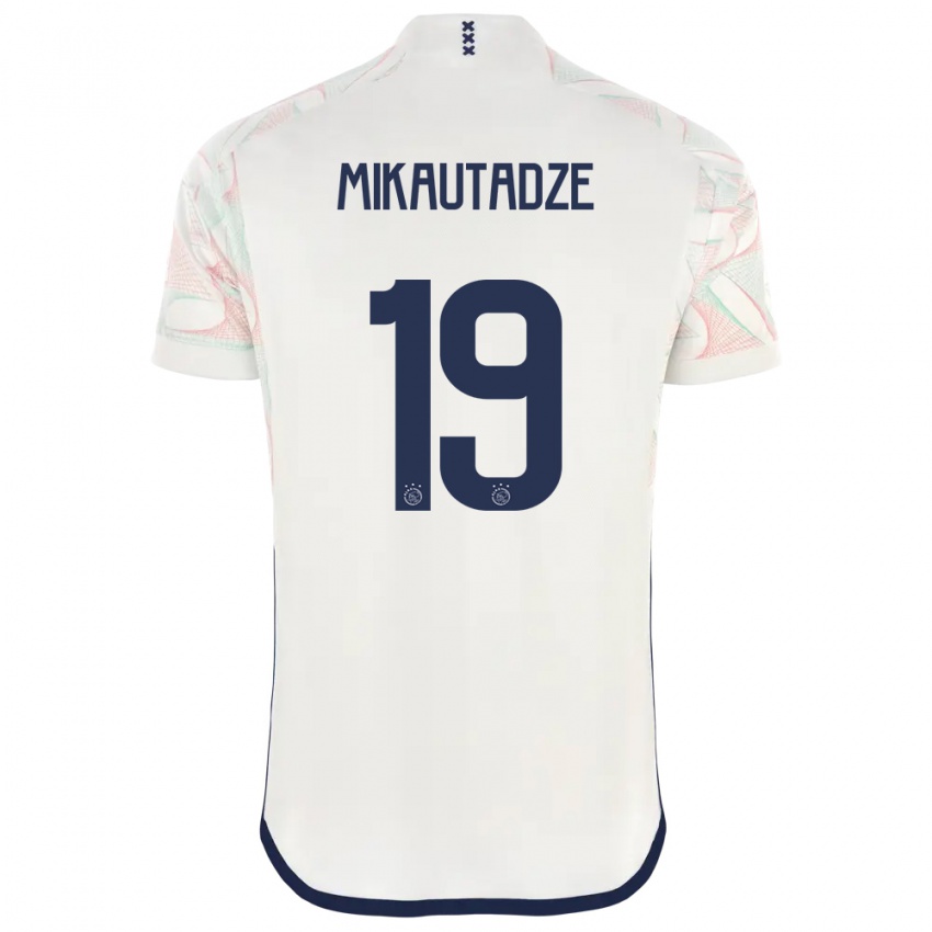 Dame Georges Mikautadze #19 Hvit Bortetrøye Drakt Trøye 2023/24 Skjorter T-Skjorte