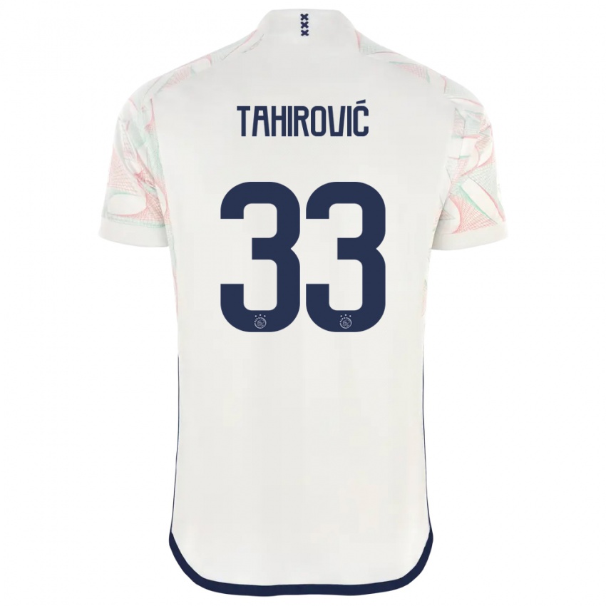 Dame Benjamin Tahirovic #33 Hvit Bortetrøye Drakt Trøye 2023/24 Skjorter T-Skjorte