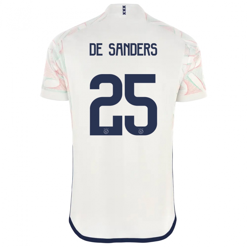 Dame Kay-Lee De Sanders #25 Hvit Bortetrøye Drakt Trøye 2023/24 Skjorter T-Skjorte