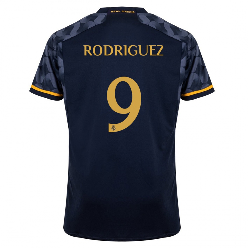 Dame Alvaro Rodriguez #9 Mørke Blå Bortetrøye Drakt Trøye 2023/24 Skjorter T-Skjorte