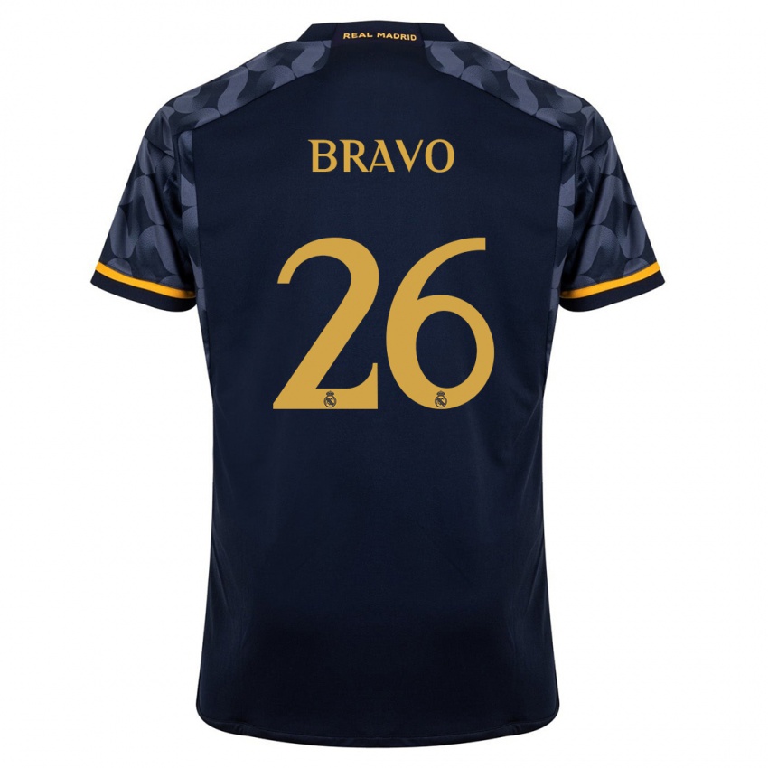 Dame Iker Bravo #26 Mørke Blå Bortetrøye Drakt Trøye 2023/24 Skjorter T-Skjorte