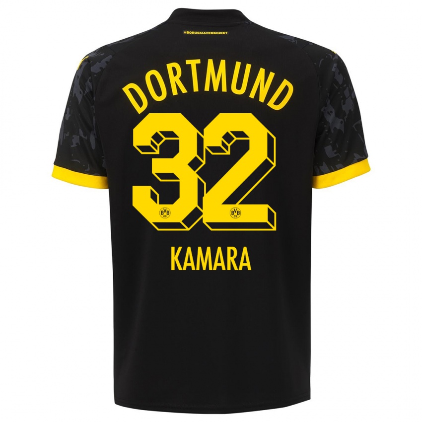 Dame Abdoulaye Kamara #32 Svart Bortetrøye Drakt Trøye 2023/24 Skjorter T-Skjorte