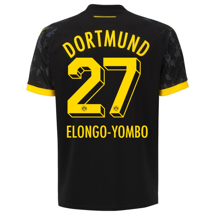 Dame Rodney Elongo-Yombo #27 Svart Bortetrøye Drakt Trøye 2023/24 Skjorter T-Skjorte
