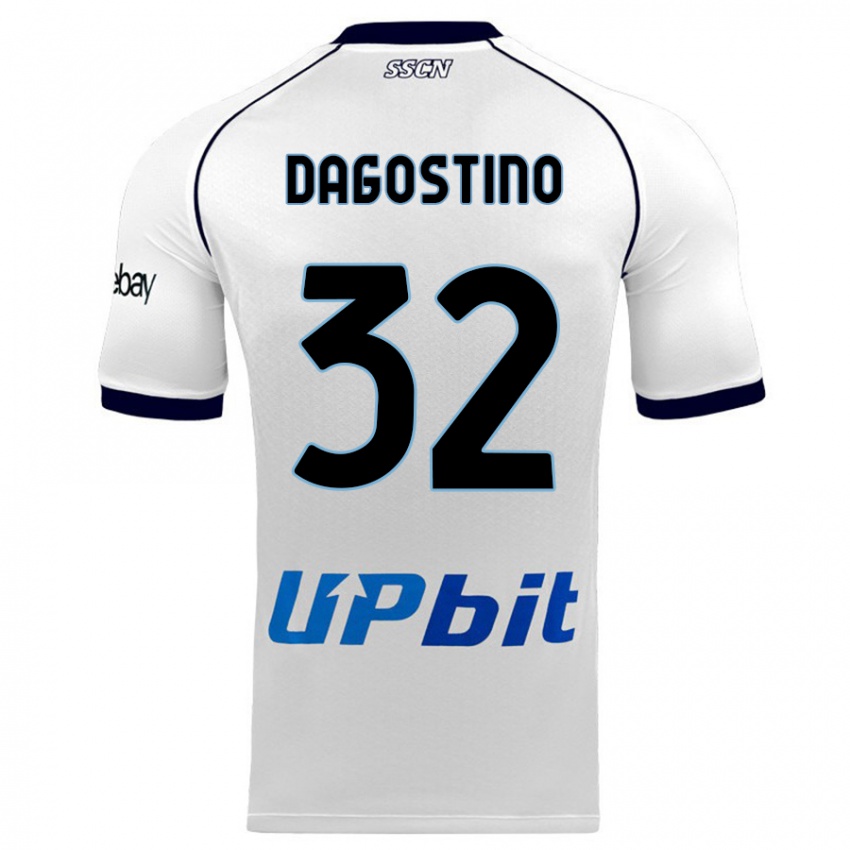 Dame Giuseppe Dagostino #32 Hvit Bortetrøye Drakt Trøye 2023/24 Skjorter T-Skjorte